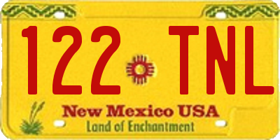 NM license plate 122TNL