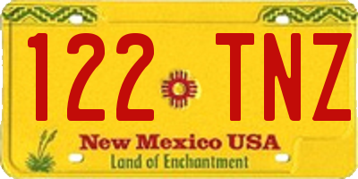 NM license plate 122TNZ
