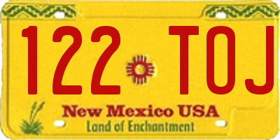 NM license plate 122TOJ