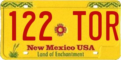 NM license plate 122TOR