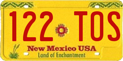 NM license plate 122TOS
