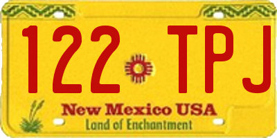 NM license plate 122TPJ