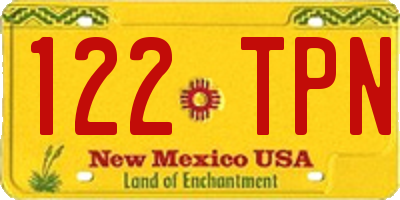 NM license plate 122TPN