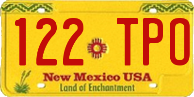 NM license plate 122TPO