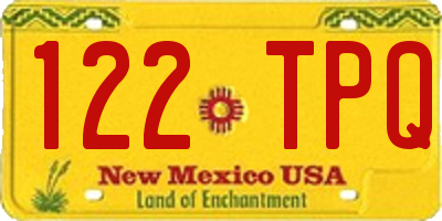 NM license plate 122TPQ