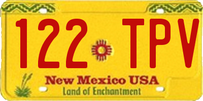 NM license plate 122TPV