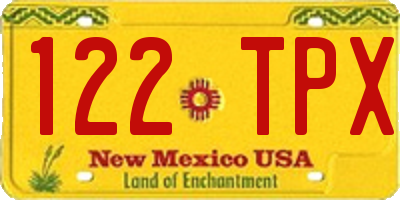NM license plate 122TPX