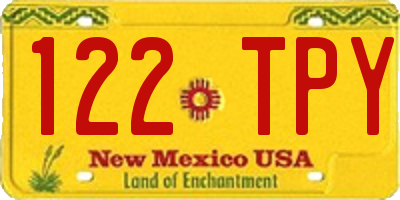 NM license plate 122TPY