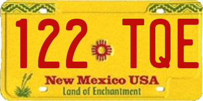 NM license plate 122TQE