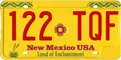 NM license plate 122TQF