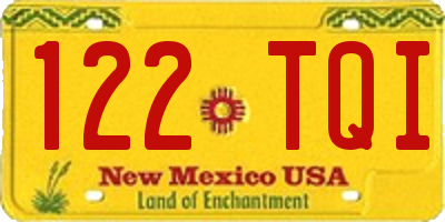 NM license plate 122TQI