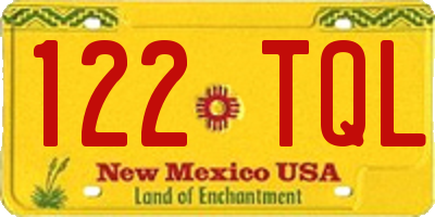 NM license plate 122TQL