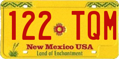 NM license plate 122TQM