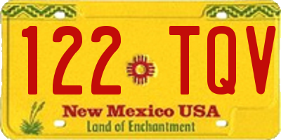 NM license plate 122TQV