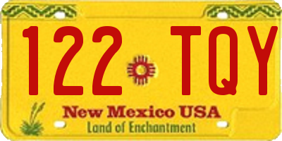 NM license plate 122TQY