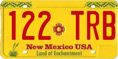 NM license plate 122TRB