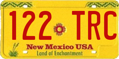 NM license plate 122TRC