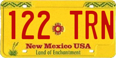 NM license plate 122TRN