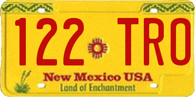 NM license plate 122TRO