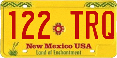NM license plate 122TRQ