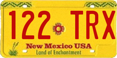 NM license plate 122TRX