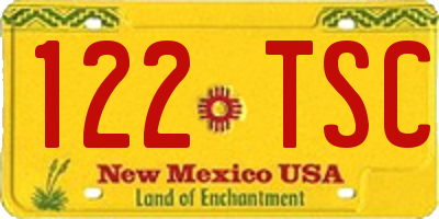 NM license plate 122TSC
