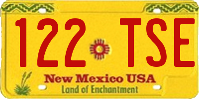 NM license plate 122TSE