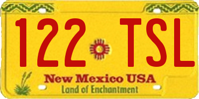 NM license plate 122TSL