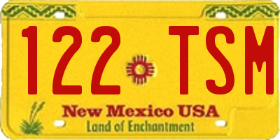 NM license plate 122TSM