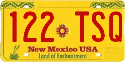 NM license plate 122TSQ