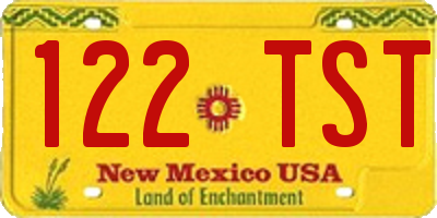 NM license plate 122TST