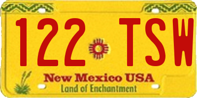 NM license plate 122TSW