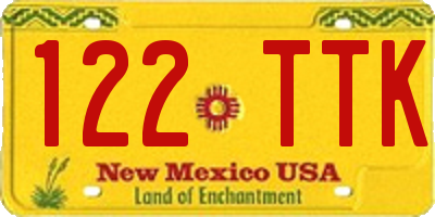 NM license plate 122TTK