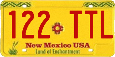 NM license plate 122TTL