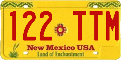 NM license plate 122TTM