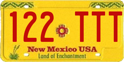 NM license plate 122TTT
