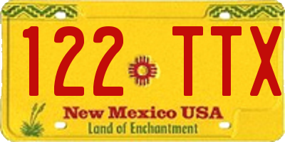 NM license plate 122TTX