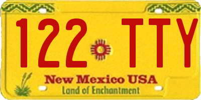 NM license plate 122TTY