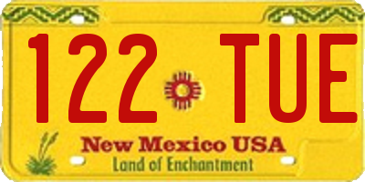NM license plate 122TUE