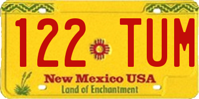 NM license plate 122TUM