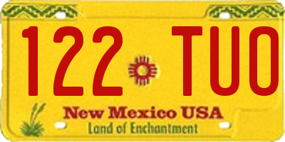 NM license plate 122TUO