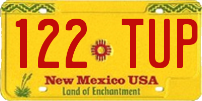 NM license plate 122TUP