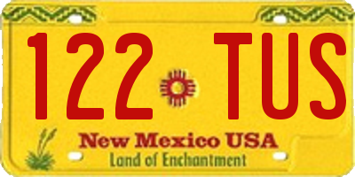 NM license plate 122TUS