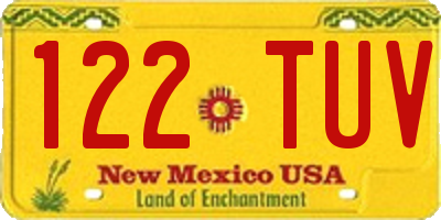 NM license plate 122TUV