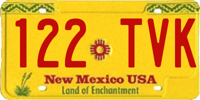 NM license plate 122TVK