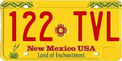 NM license plate 122TVL