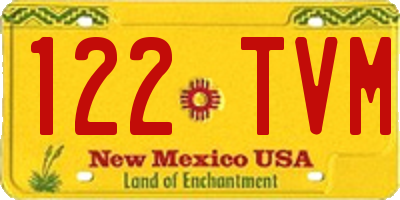 NM license plate 122TVM