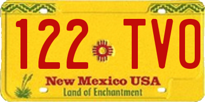 NM license plate 122TVO