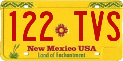 NM license plate 122TVS