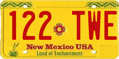 NM license plate 122TWE